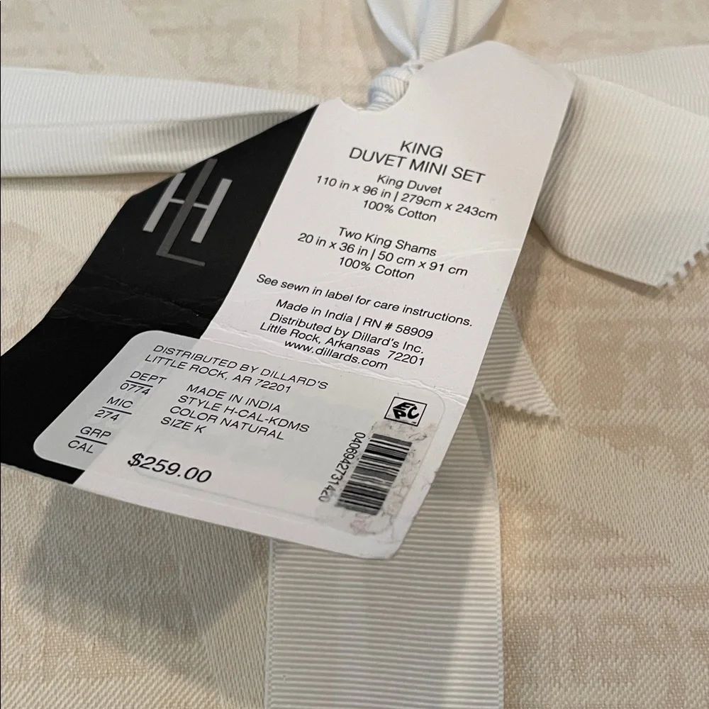 LUXURY HOTEL Callix King Duvet Cover Mini Set | NIP